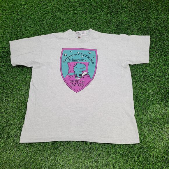 Vintage 1993 Museum-of-Science Camp Shirt XL 23x26 Boston - Picture 1 of 13